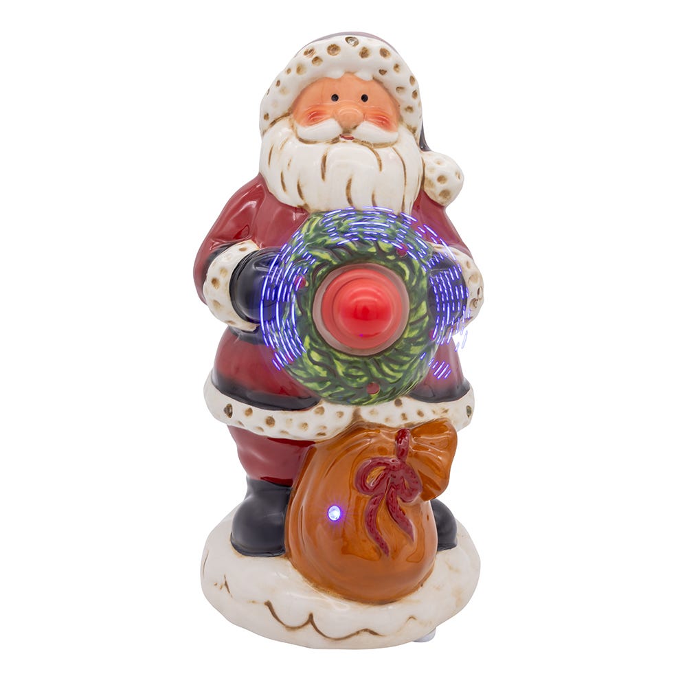Kurt Adler 10-Inch Battery Operated Musical Santa Table Piece with Digital Propeller